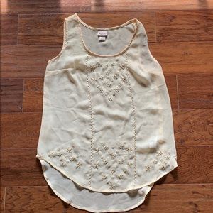 Gold sheer sleeveless top/blouse